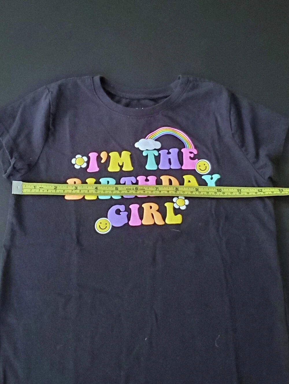 Children's Place Little Girl's Rainbow Birthday Puff Paint Graphic Tee